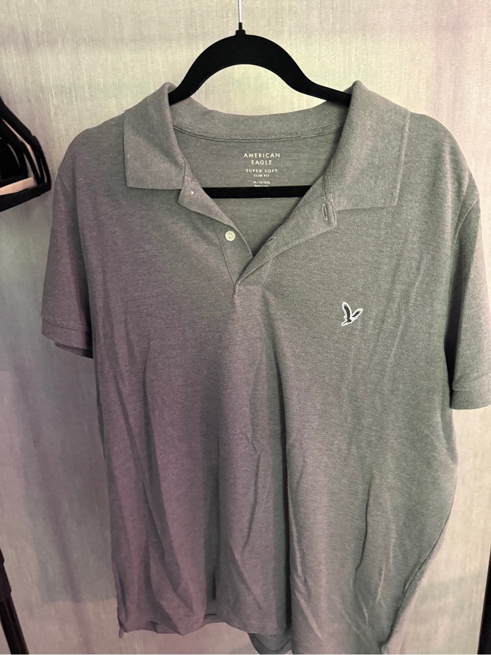American Eagle Outfitters Men’s Heather Gray Polo Shirt
